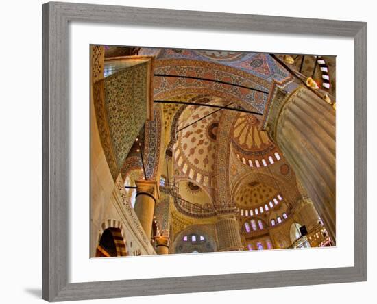 Interior of the Blue Mosque, Istanbul, Turkey-Joe Restuccia III-Framed Photographic Print