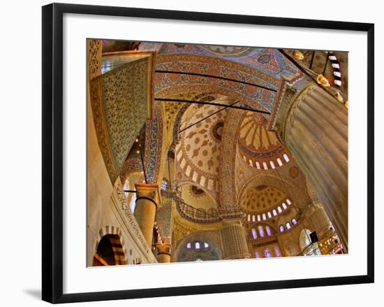 Interior of the Blue Mosque, Istanbul, Turkey-Joe Restuccia III-Framed Photographic Print