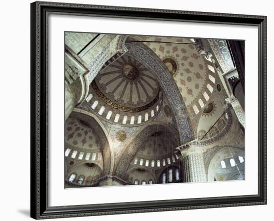 Interior of the Blue Mosque (Sultan Ahmet Mosque), Unesco World Heritage Site, Istanbul, Turkey-John Henry Claude Wilson-Framed Photographic Print