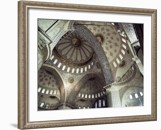 Interior of the Blue Mosque (Sultan Ahmet Mosque), Unesco World Heritage Site, Istanbul, Turkey-John Henry Claude Wilson-Framed Photographic Print