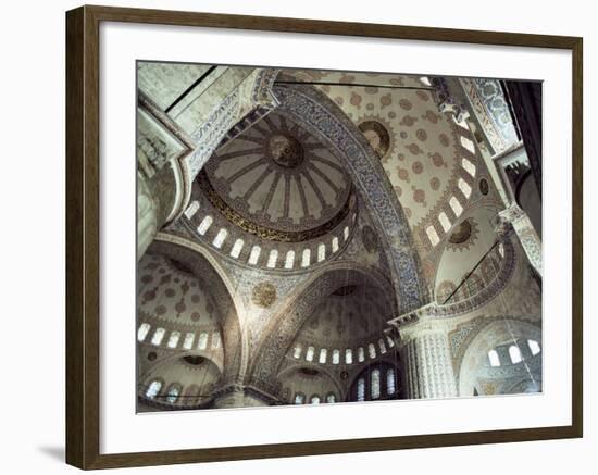 Interior of the Blue Mosque (Sultan Ahmet Mosque), Unesco World Heritage Site, Istanbul, Turkey-John Henry Claude Wilson-Framed Photographic Print