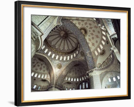 Interior of the Blue Mosque (Sultan Ahmet Mosque), Unesco World Heritage Site, Istanbul, Turkey-John Henry Claude Wilson-Framed Photographic Print