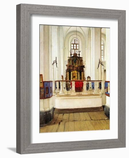 Interior of the Brody Synagogue-Isidor Kaufmann-Framed Art Print