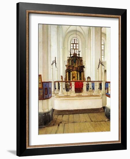 Interior of the Brody Synagogue-Isidor Kaufmann-Framed Art Print