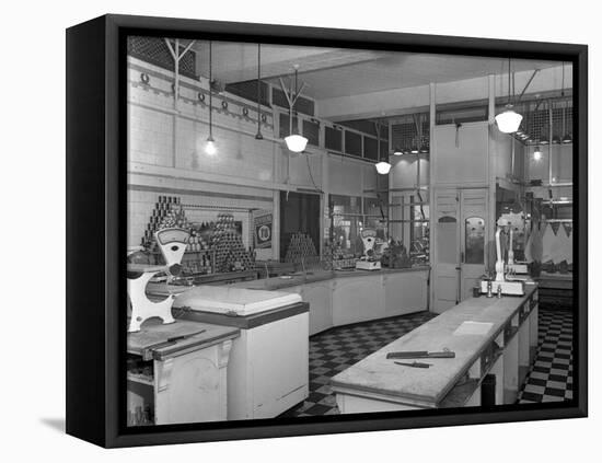 Interior of the Butchery Department, Barnsley Co-Op, South Yorkshire, 1956-Michael Walters-Framed Premier Image Canvas