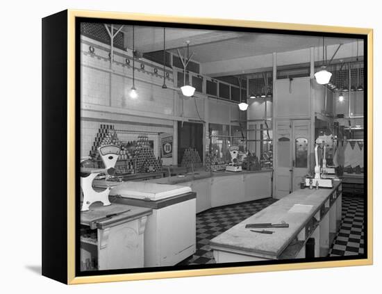 Interior of the Butchery Department, Barnsley Co-Op, South Yorkshire, 1956-Michael Walters-Framed Premier Image Canvas