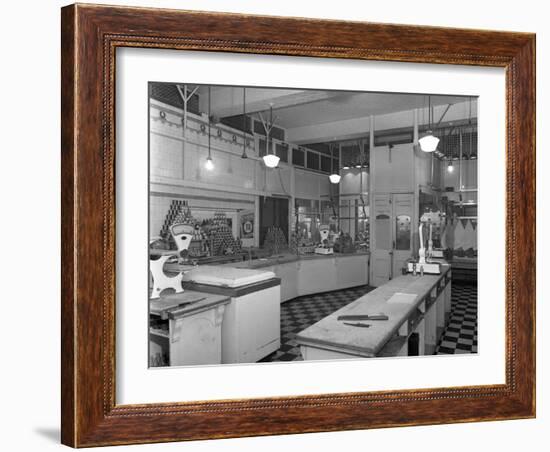 Interior of the Butchery Department, Barnsley Co-Op, South Yorkshire, 1956-Michael Walters-Framed Photographic Print