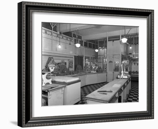 Interior of the Butchery Department, Barnsley Co-Op, South Yorkshire, 1956-Michael Walters-Framed Photographic Print