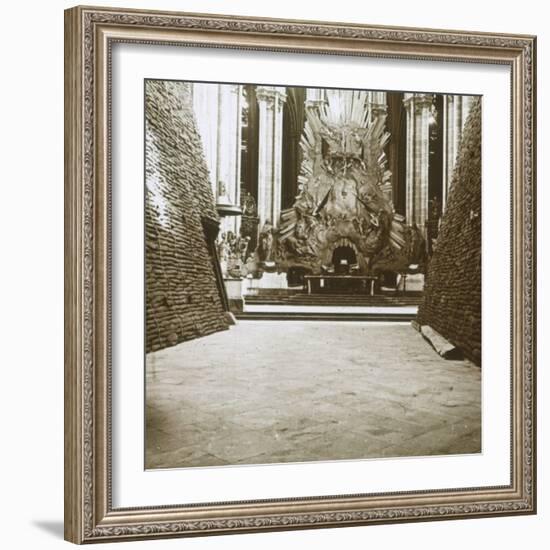 Interior of the cathedral, Amiens, northern France, c1914-c1918-Unknown-Framed Photographic Print