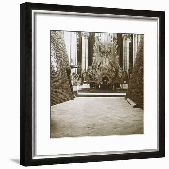 Interior of the cathedral, Amiens, northern France, c1914-c1918-Unknown-Framed Photographic Print