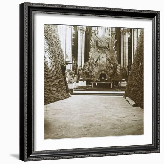 Interior of the cathedral, Amiens, northern France, c1914-c1918-Unknown-Framed Photographic Print