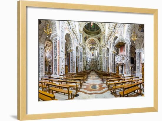 Interior of the Church of Saint Mary of Gesu (Chiesa Del Gesu) (Casa Professa)-Matthew Williams-Ellis-Framed Photographic Print