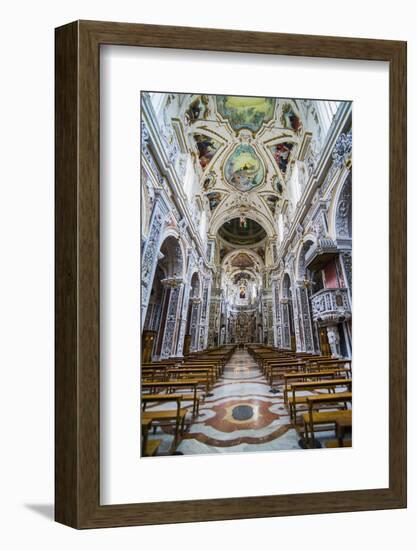 Interior of the Church of Saint Mary of Gesu (Chiesa Del Gesu) (Casa Professa)-Matthew Williams-Ellis-Framed Photographic Print