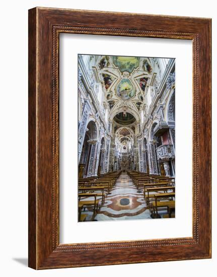 Interior of the Church of Saint Mary of Gesu (Chiesa Del Gesu) (Casa Professa)-Matthew Williams-Ellis-Framed Photographic Print