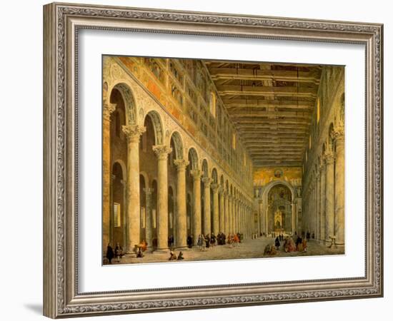 Interior of the Church of San Paolo Fuori Le Mura, Rome 1750-Giovanni Paolo Pannini-Framed Art Print