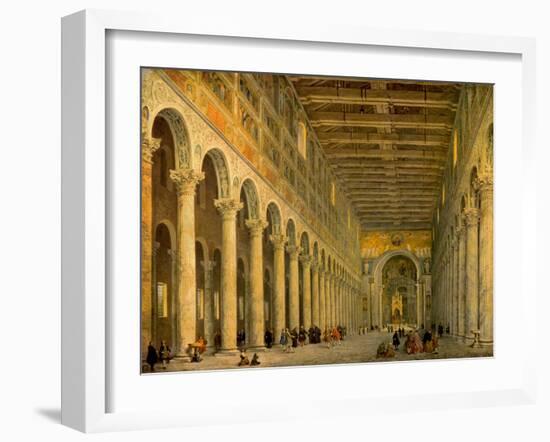 Interior of the Church of San Paolo Fuori Le Mura, Rome 1750-Giovanni Paolo Pannini-Framed Art Print
