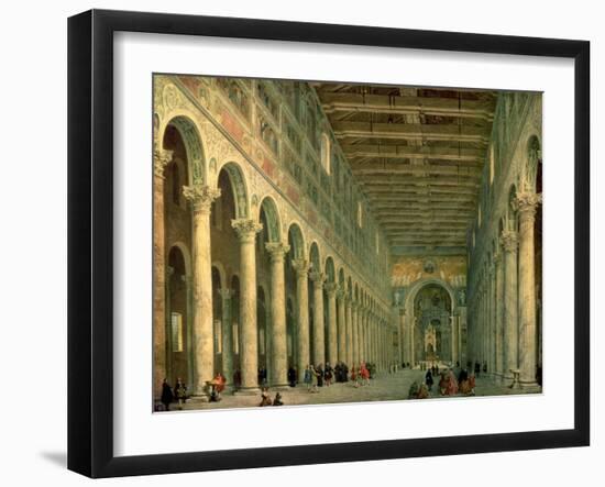 Interior of the Church of San Paolo Fuori Le Mura, Rome, 1750-Giovanni Paolo Pannini-Framed Giclee Print