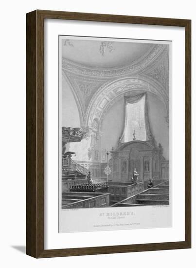 Interior of the Church of St Mildred, Bread Street, City of London, 1838-John Le Keux-Framed Giclee Print