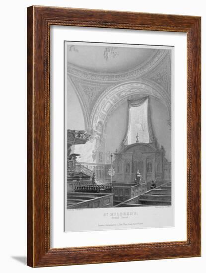 Interior of the Church of St Mildred, Bread Street, City of London, 1838-John Le Keux-Framed Giclee Print