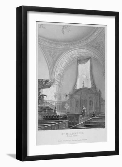 Interior of the Church of St Mildred, Bread Street, City of London, 1838-John Le Keux-Framed Giclee Print