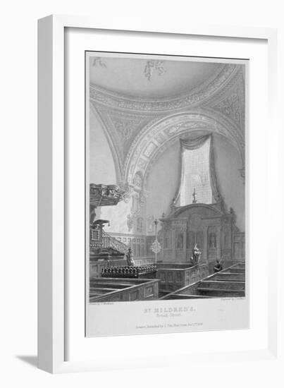 Interior of the Church of St Mildred, Bread Street, City of London, 1838-John Le Keux-Framed Giclee Print