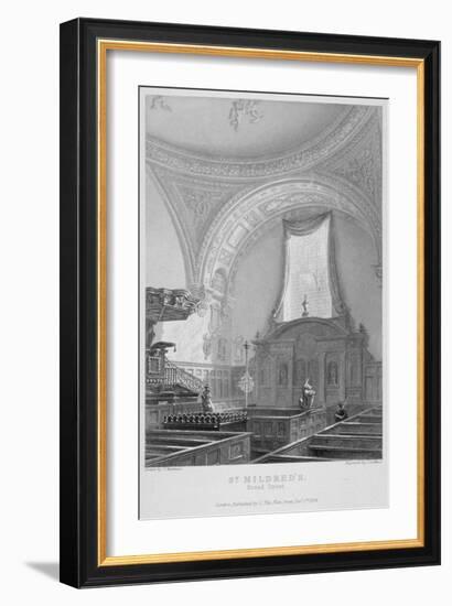 Interior of the Church of St Mildred, Bread Street, City of London, 1838-John Le Keux-Framed Giclee Print