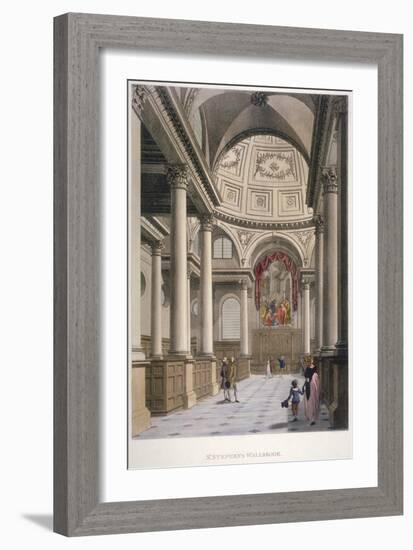 Interior of the Church of St Stephen Walbrook, City of London, 1798-Thomas Malton II-Framed Giclee Print