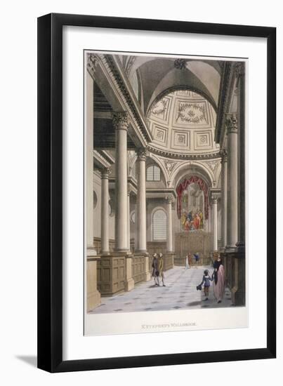 Interior of the Church of St Stephen Walbrook, City of London, 1798-Thomas Malton II-Framed Giclee Print