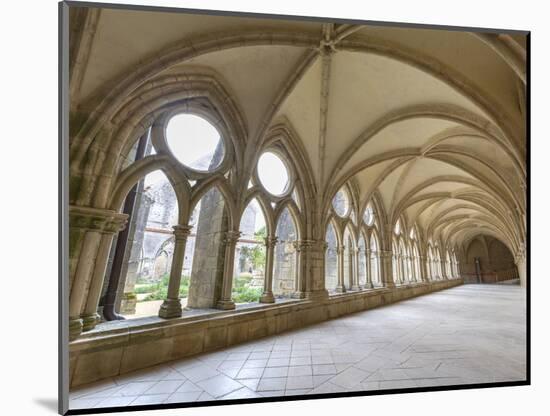 Interior of the cloister portico of the 12th century Noirlac Cistercian Abbey, Centre-Val del Loire-Francesco Fanti-Mounted Photographic Print