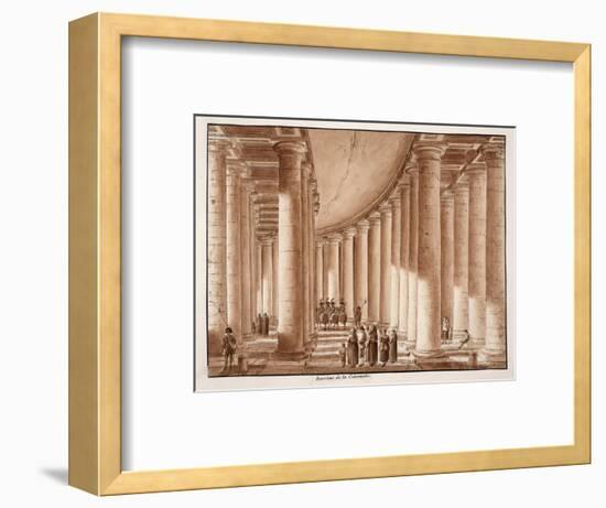 Interior of the Colonnade of St. Peter's Square, 1833-Agostino Tofanelli-Framed Premium Giclee Print