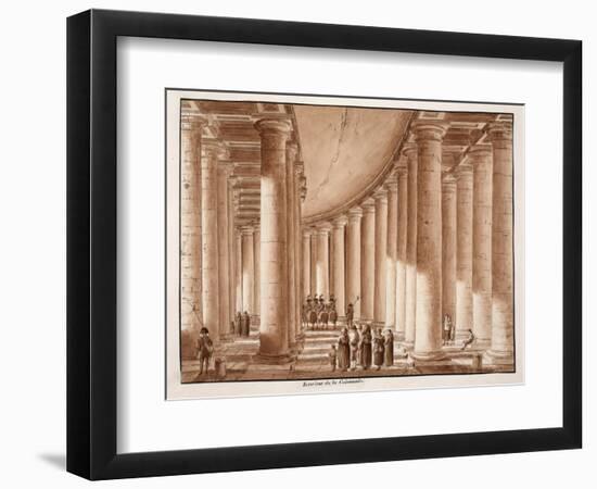 Interior of the Colonnade of St. Peter's Square, 1833-Agostino Tofanelli-Framed Premium Giclee Print