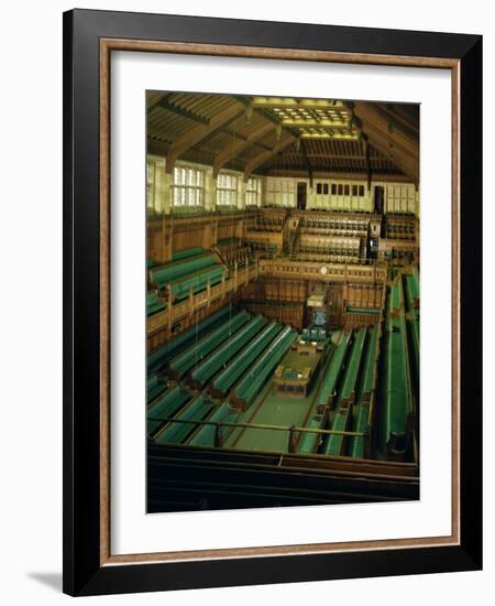 Interior of the Commons Chamber, Houses of Parliament, Westminster, London, England-Adam Woolfitt-Framed Photographic Print