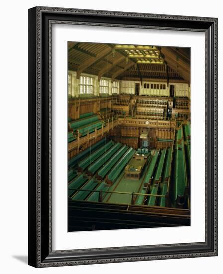 Interior of the Commons Chamber, Houses of Parliament, Westminster, London, England-Adam Woolfitt-Framed Photographic Print