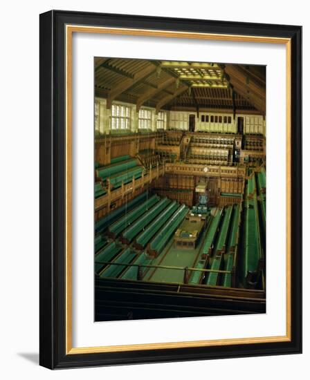 Interior of the Commons Chamber, Houses of Parliament, Westminster, London, England-Adam Woolfitt-Framed Photographic Print