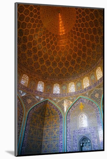 Interior of the dome of Sheikh Lotfollah Mosque, Isfahan, Iran, Middle East-James Strachan-Mounted Photographic Print