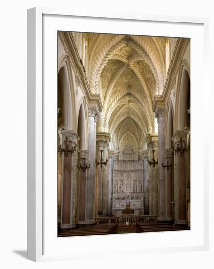 Interior of the Duomo, Erice, Sicily, Italy, Europe-Stuart Black-Framed Photographic Print