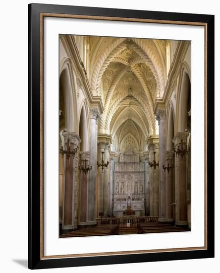 Interior of the Duomo, Erice, Sicily, Italy, Europe-Stuart Black-Framed Photographic Print