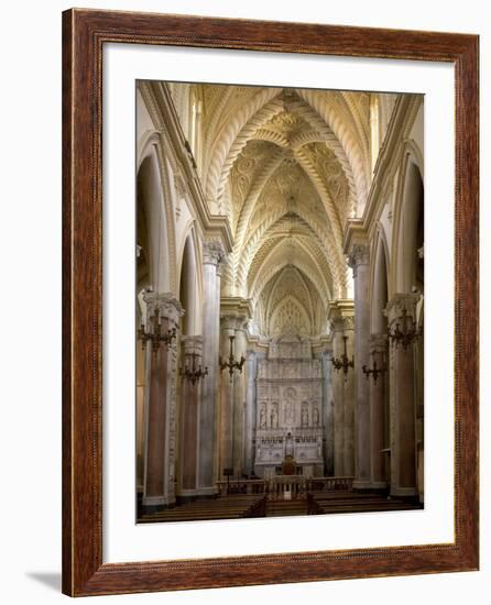 Interior of the Duomo, Erice, Sicily, Italy, Europe-Stuart Black-Framed Photographic Print