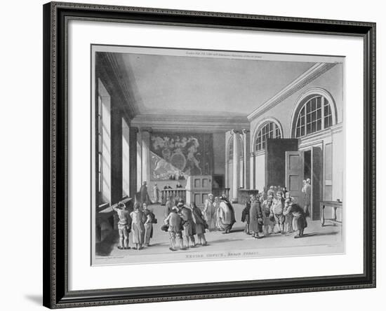 Interior of the Excise Office, Old Broad Street, City of London, 1810-Thomas Sutherland-Framed Giclee Print