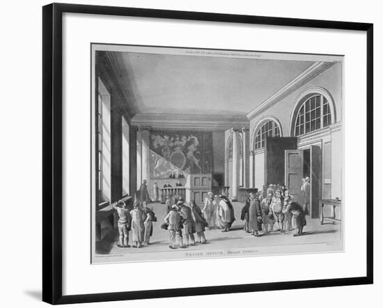 Interior of the Excise Office, Old Broad Street, City of London, 1810-Thomas Sutherland-Framed Giclee Print