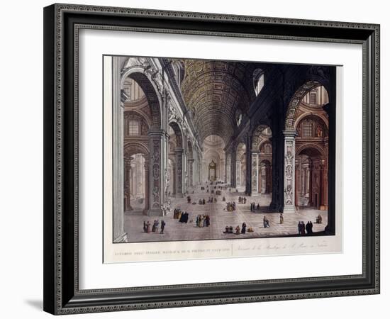 Interior of the Great Basilica of San Pietro in the Vatican-Carlo Gilio-Framed Giclee Print