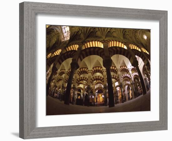 Interior of the Great Mosque, Houses a Later Christian Church Inside, Andalucia-S Friberg-Framed Photographic Print