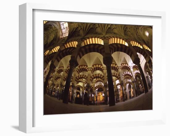 Interior of the Great Mosque, Houses a Later Christian Church Inside, Andalucia-S Friberg-Framed Photographic Print