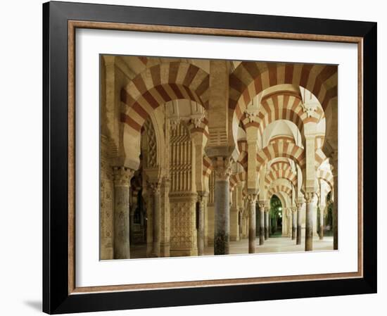 Interior of the Great Mosque, Unesco World Heritage Site, Cordoba, Andalucia, Spain-Michael Busselle-Framed Photographic Print