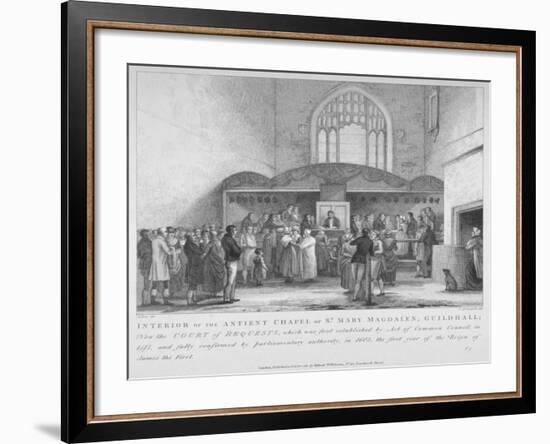 Interior of the Guildhall Chapel, City of London, 1817-M Springsguth-Framed Giclee Print