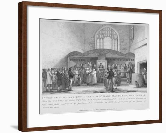Interior of the Guildhall Chapel, City of London, 1817-M Springsguth-Framed Giclee Print