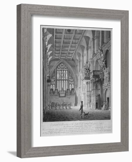Interior of the Guildhall, City of London, 1816-George Hawkins-Framed Giclee Print