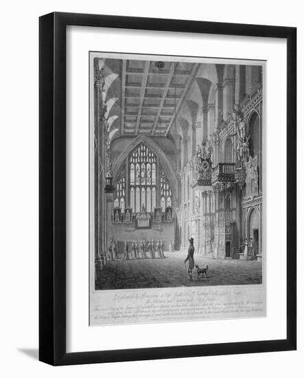 Interior of the Guildhall, City of London, 1816-George Hawkins-Framed Giclee Print