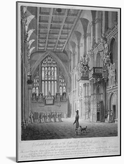 Interior of the Guildhall, City of London, 1816-George Hawkins-Mounted Giclee Print