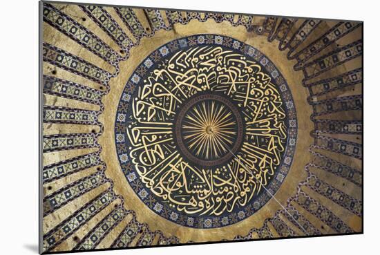 Interior of the Hagia Sophia, Istanbul, Turkey-null-Mounted Photographic Print